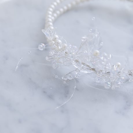 [予約] Crystal Pearl Halo Headband
