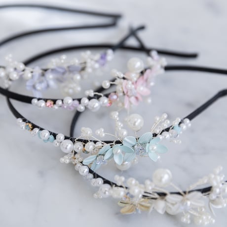 [予約]  flower pearl shushu hair band