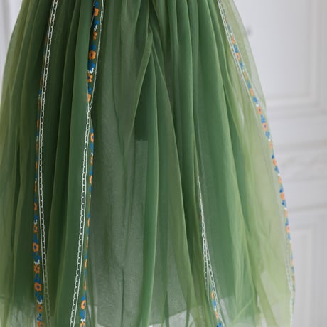 [予約]anna Green Glitter Dress(short sleeves) + tiara & stick set