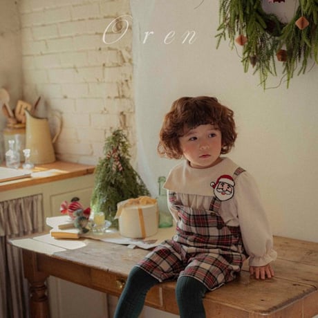 [予約] Noelia Check Overalls (Bebe) / OREN by Hibyebebe