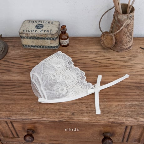 [予約 Rosette lace bonnet  /M.kids