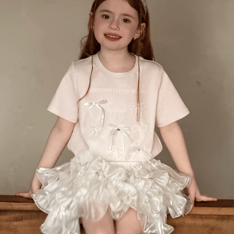 予約] Ballet Ribbon T-shirt/ little time | Mimiel