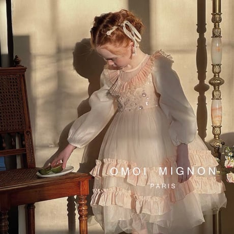 [予約] Romantic Vintage Lace Tulle Dress / omoi mignon