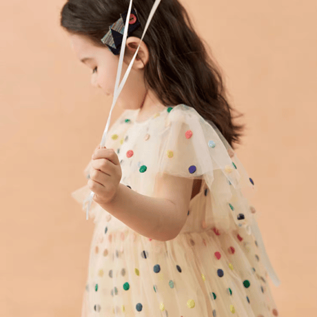 [予約] Rainbow Dot Tulle Dress