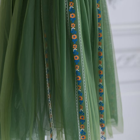 [予約]anna Green Glitter Dress(short sleeves) + tiara & stick set