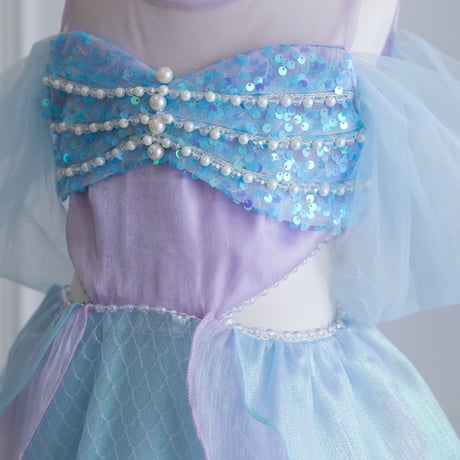 [予約] Shell Top Mermaid Dress + Aqua Shell Choker SET