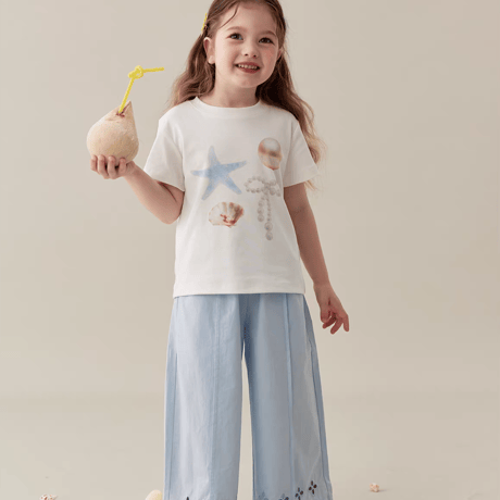 [予約] Marine Embroidery Wide Pants