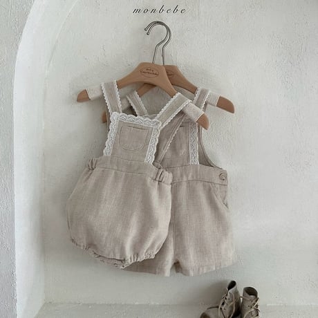 [予約] Pure Linen Suspender Suit / Monbebe