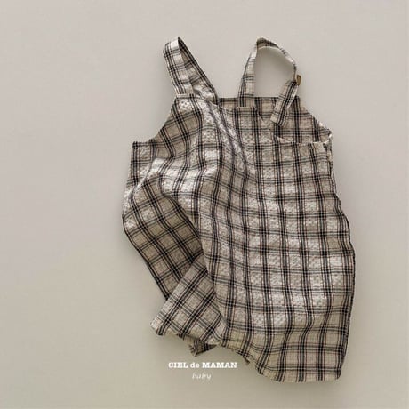 【即納】check suspenders /ciel de maman （brown S _ size のみ）