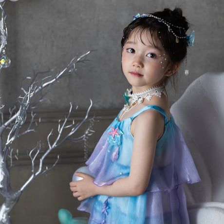 [予約] Aqua Shell Fairy Dress + Twinkle Shell Mermaid Hairpin SET