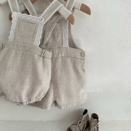 [予約] Pure Linen Suspender Suit / Monbebe