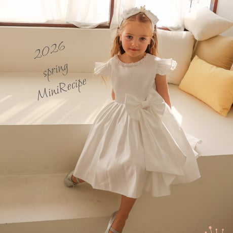 [予約] Pearl Satin Dress/ Mini Recipe