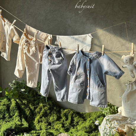[即納] cotton daily pants / monbebe （ blue M _ size のみ）