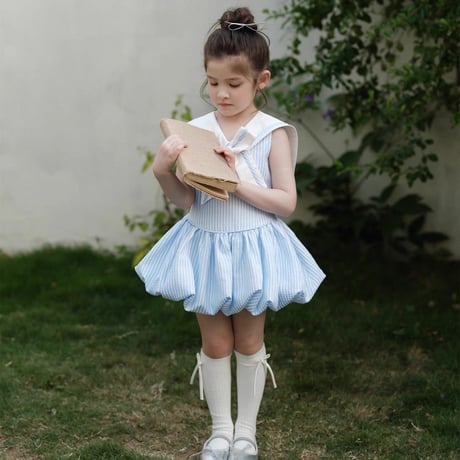 [予約] aqua marine school-look dress