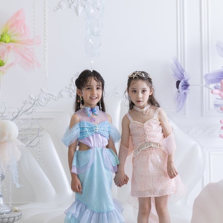[予約] Shell Top Mermaid Dress + Aqua Shell Choker SET