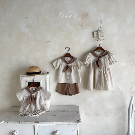 [予約] Pure Tie ST Dress (Kids) / OREN by Hibyebebe