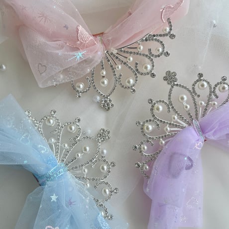 [予約] pearl crown ribbon hairband
