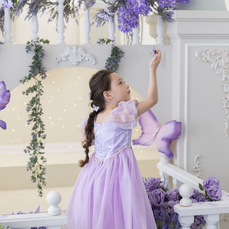 [予約] Lavender Shine Princess Dress (Short, Long)+ tiara & stick set