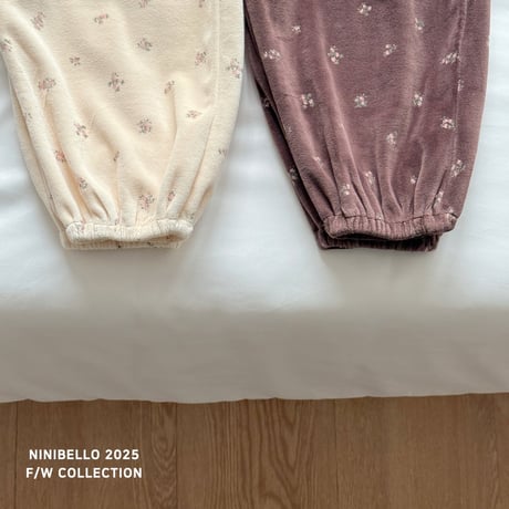 [即納] Vintage Flower Pants /Ninibello(Brown Lのみ)