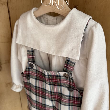 [即納] Noelia Check Overalls Bebe / OREN by Hibyebebe (Ssize のみ)