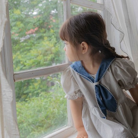 [予約] Pure Tie ST Dress (Kids) / OREN by Hibyebebe
