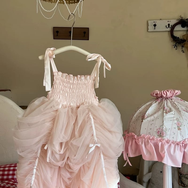 最終値下げ aiai Smoke shala dress 90cm リボンドレス 最終値下げ aiai Smoke shala dress 90cm リボンドレス