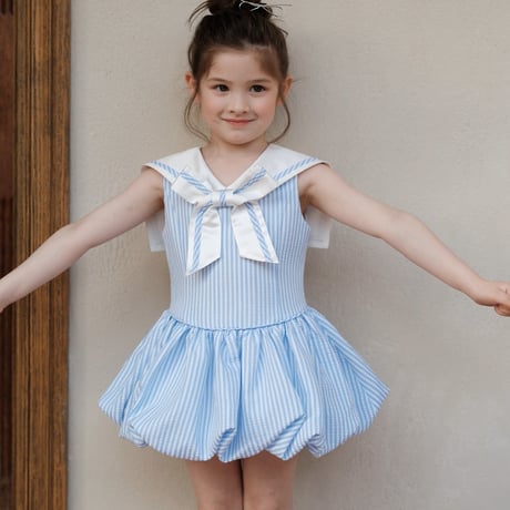 [予約] aqua marine school-look dress