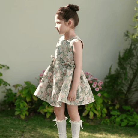 [予約] Antique Rose Jacquard Dress
