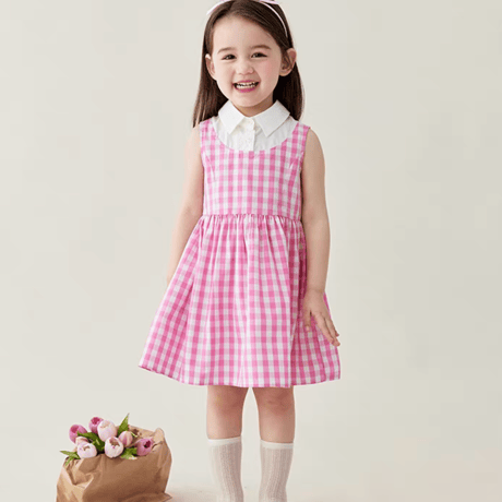 [予約] Picnic Pink Gingham Dress