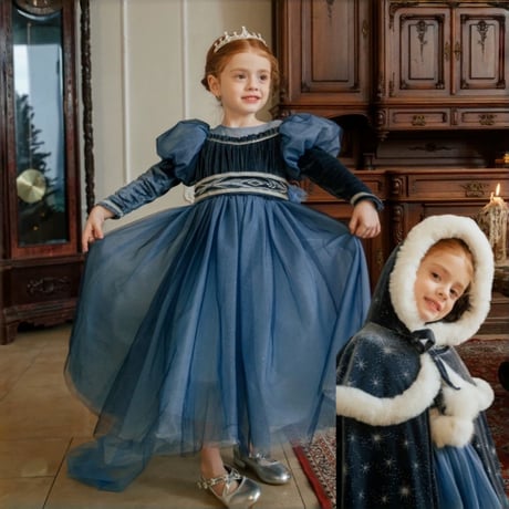[即納]  Midnight Blue Princess Dress ( 110,140 のみ）
