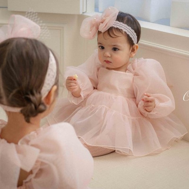 Oren 工場 2025 ss ピンクベビードレス ♦︎新品♦︎Oren ベビードレス