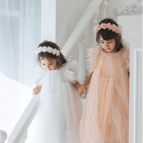 [予約] Rosy flora sha dress (Lily white)