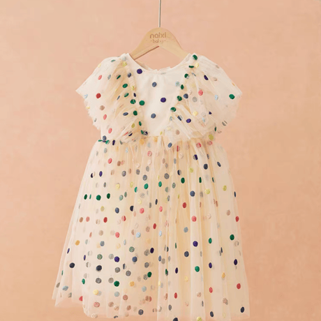 [予約] Rainbow Dot Tulle Dress