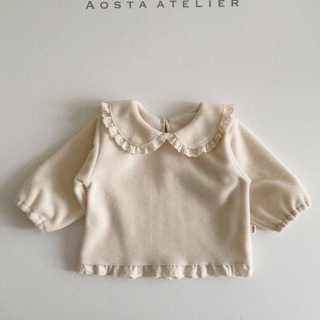 [即納] winter frill blouse  / Aosta  (ivory M_ size のみ)