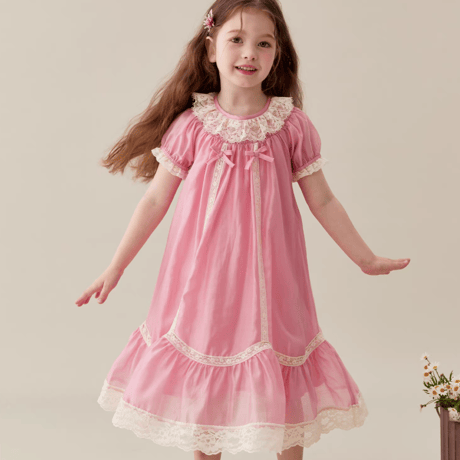 [予約] Sweet Lace Collar Dress