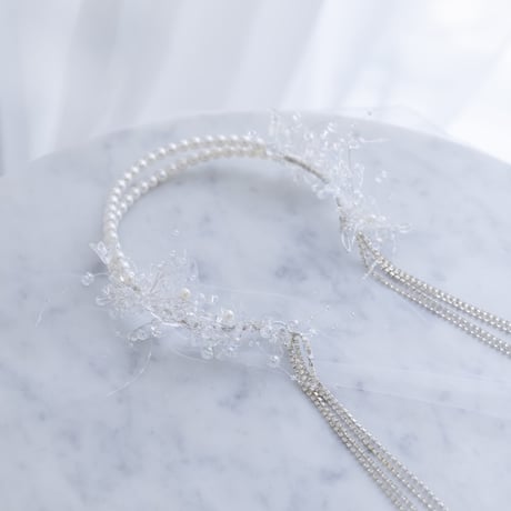 [予約] Crystal Pearl Halo Headband