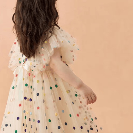 [予約] Rainbow Dot Tulle Dress