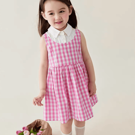 [予約] Picnic Pink Gingham Dress