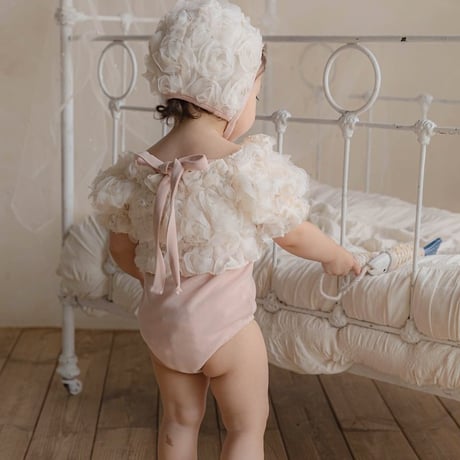 [予約] bebe) Amelia Rose Swimsuit (Hat Set)/ OREN by Hibyebebe