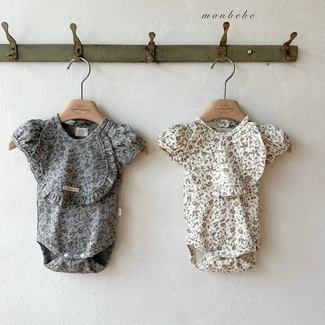 [予約] Puff flower suit (with bib) / Monbebe