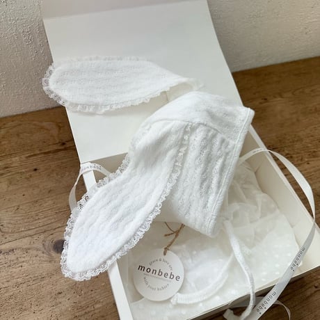 [予約]Knitted Bunny Bonnet/ Monbebe
