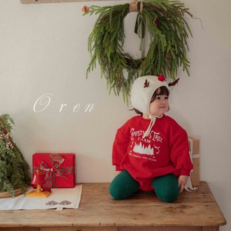 [予約] Christmas fleece Suit (bebe) / OREN by Hibyebebe