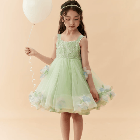 [予約] Mint Blossom Beaded Dress(+Wings)