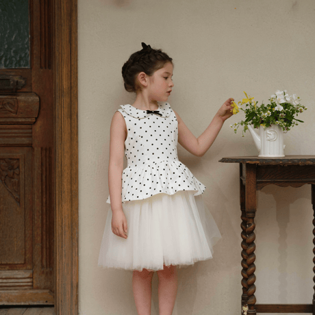 [予約] Polka Dot Peplum Dress