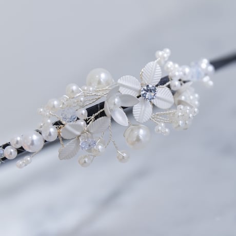 [予約]  flower pearl shushu hair band
