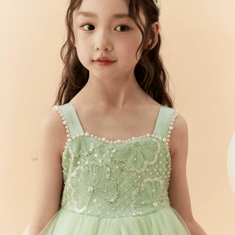 [予約] Mint Blossom Beaded Dress(+Wings)