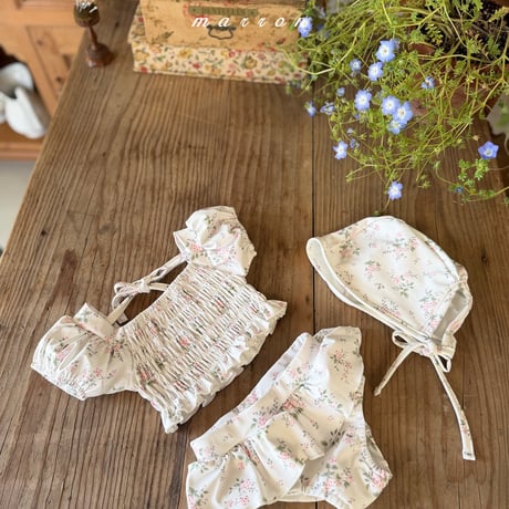[予約] Flower Swimsuit  / marron