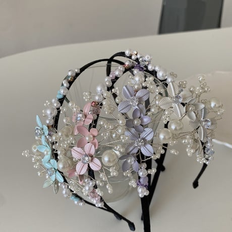 [予約]  flower pearl shushu hair band