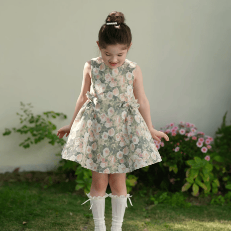 [予約] Antique Rose Jacquard Dress