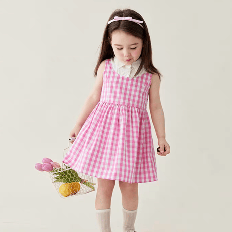 [予約] Picnic Pink Gingham Dress